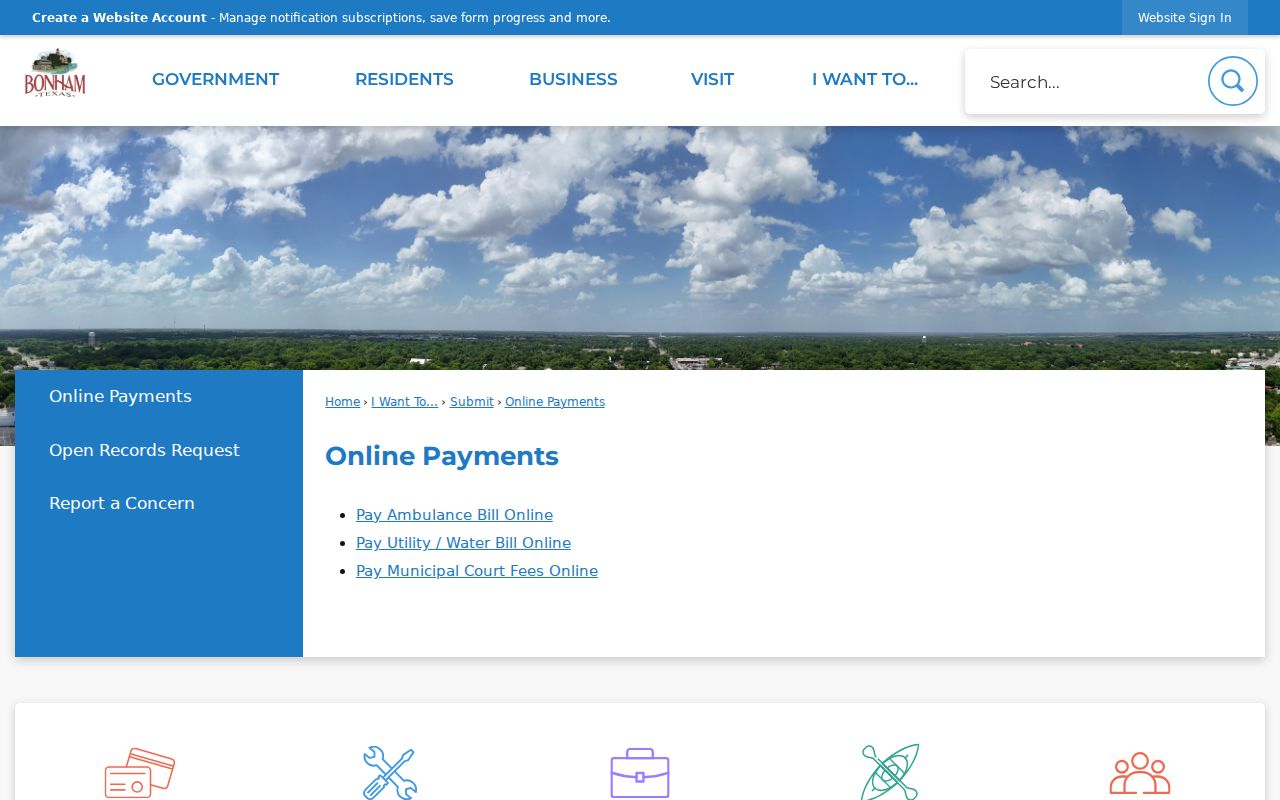 Bonham court docket payment navigation for municipal citations