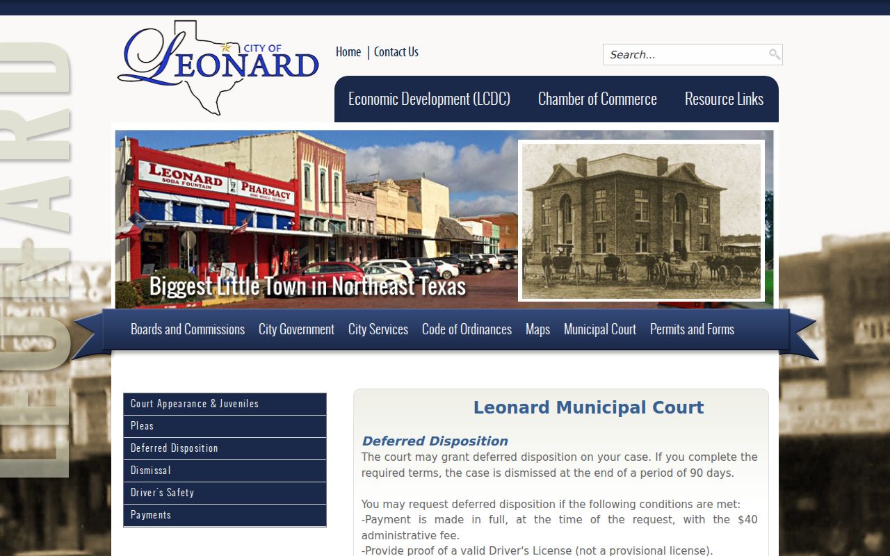 Leonard court docket deferred disposition requirements