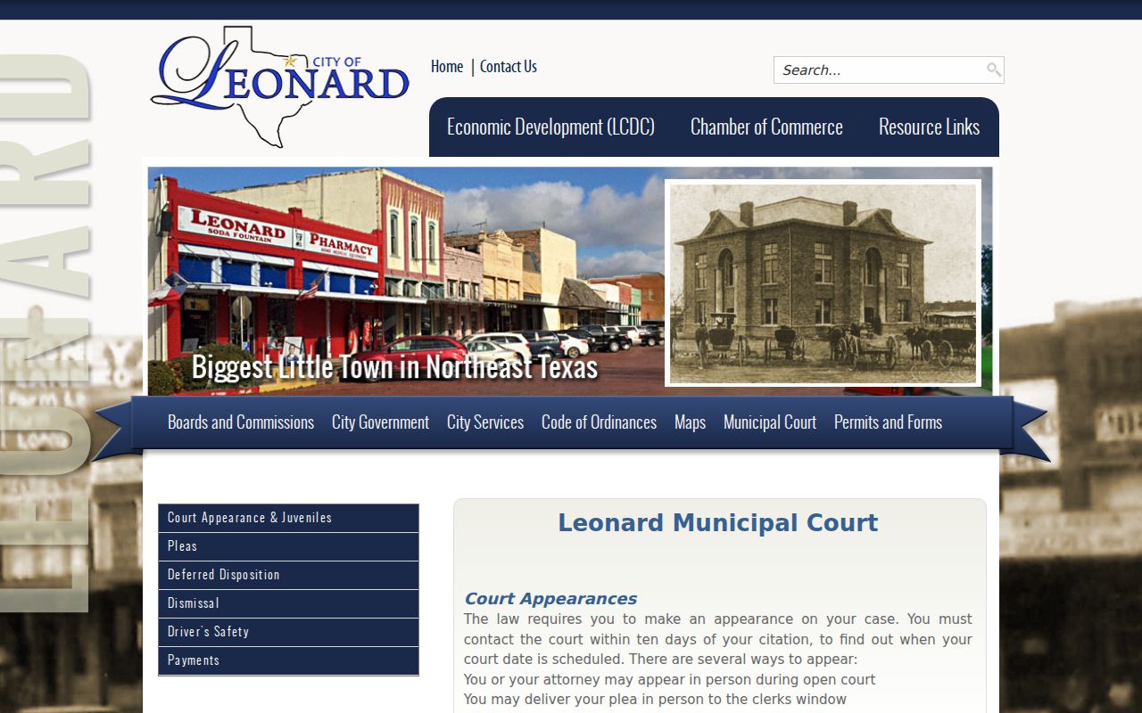 Leonard court docket plea and appearance instructions