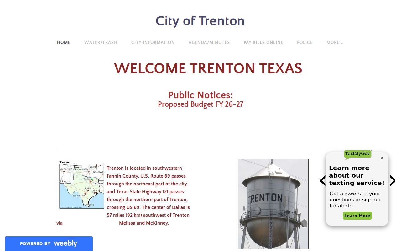 Trenton court docket contact through the official city website