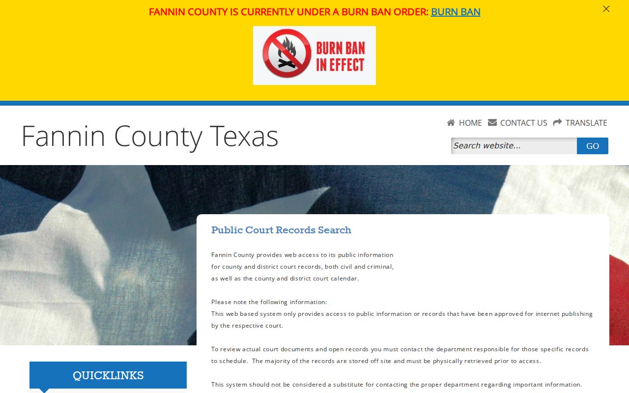 Fannin County court record search notice
